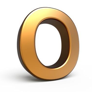 3D mat altın harf O