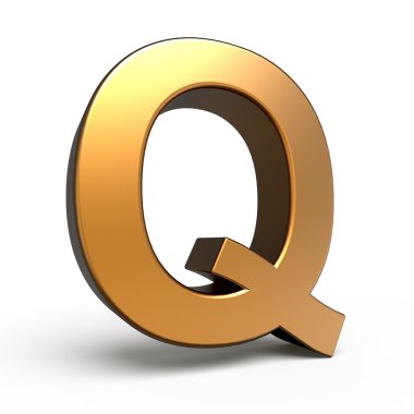 3D mat altın harf Q