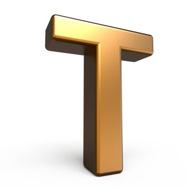 3D mat altın harf T