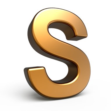 3D mat altın Harf S