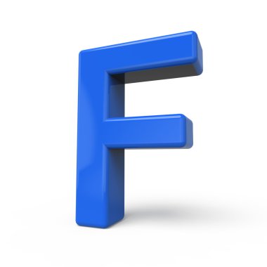 3D parlak mavi mektup F