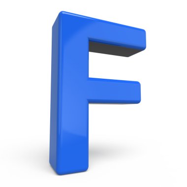 3D parlak mavi mektup F
