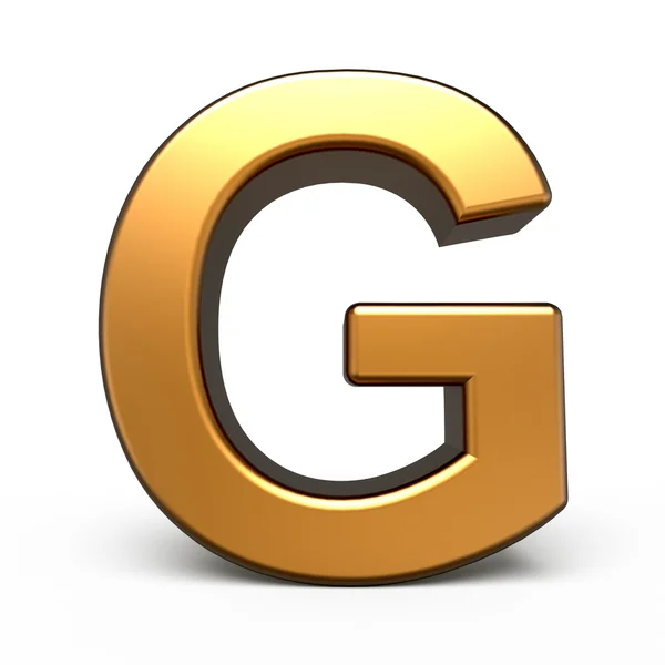 3d matte gold letter G — Stock Photo, Image