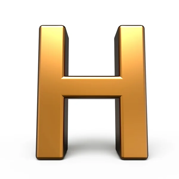 3d matte gold letter H — Stock Photo, Image