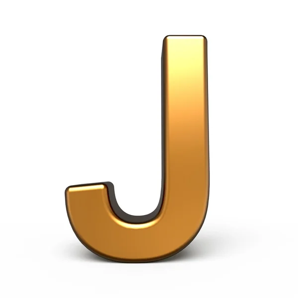 3d matte gold letter J — Stock Photo, Image