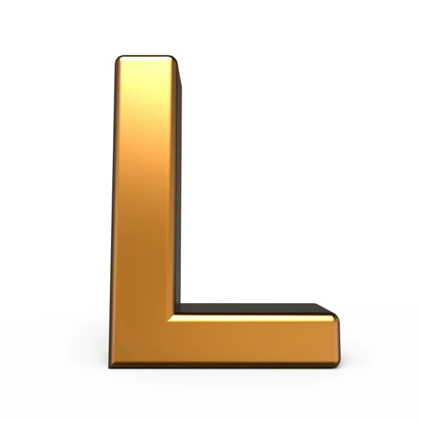 3d matte gold letter L — Stockfoto