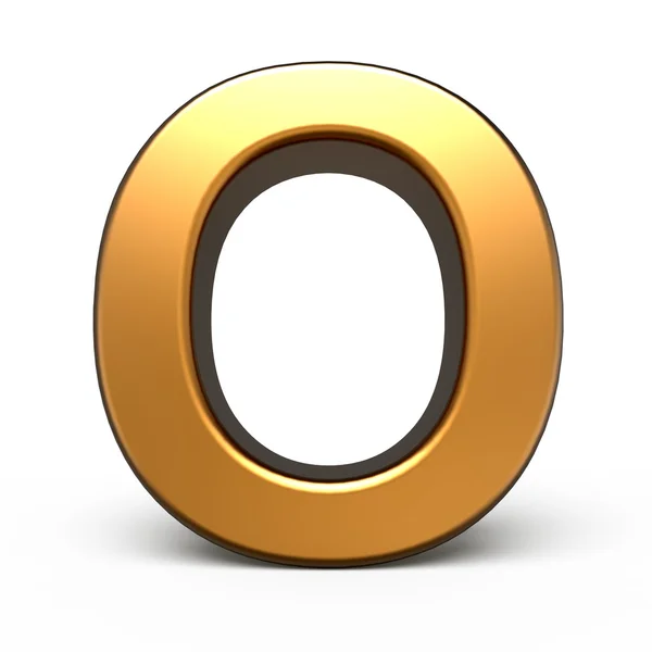 3d matte gold letter O — Stock Photo, Image