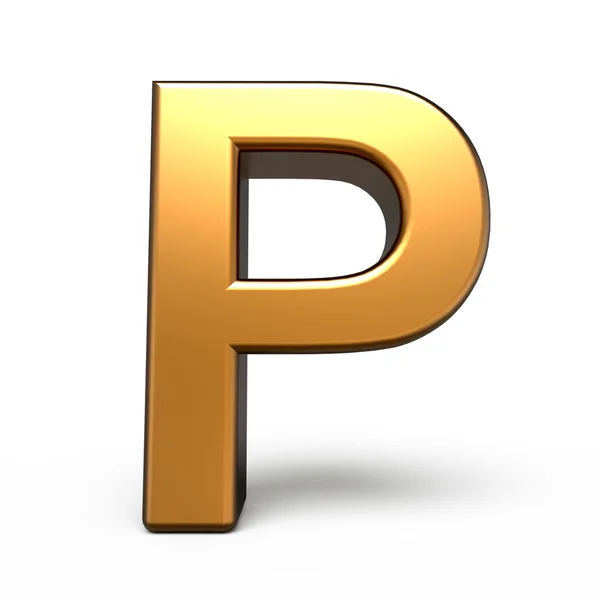 3d matte gold letter P — Stock Photo, Image