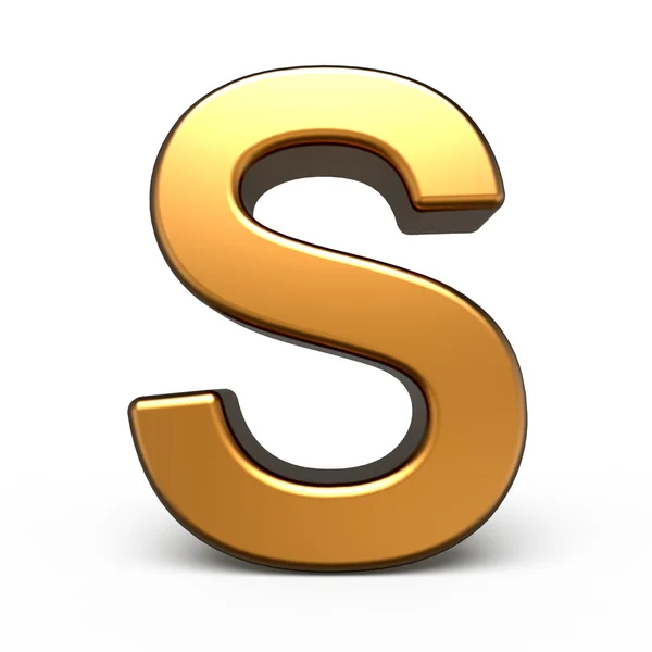 3D matowy gold list S — Zdjęcie stockowe