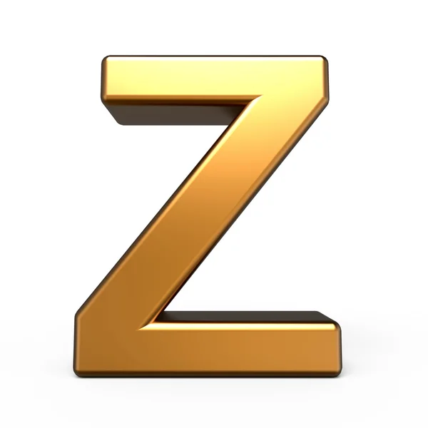 3d matte gold letter Z — Stock Photo, Image