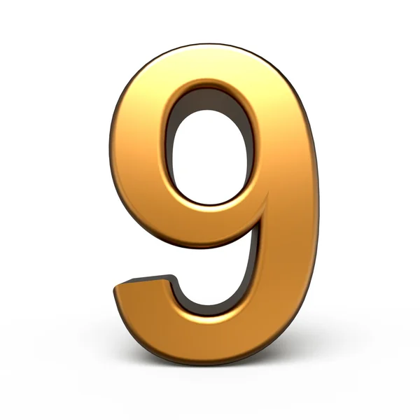 3d oro opaco numero 9 — Foto Stock