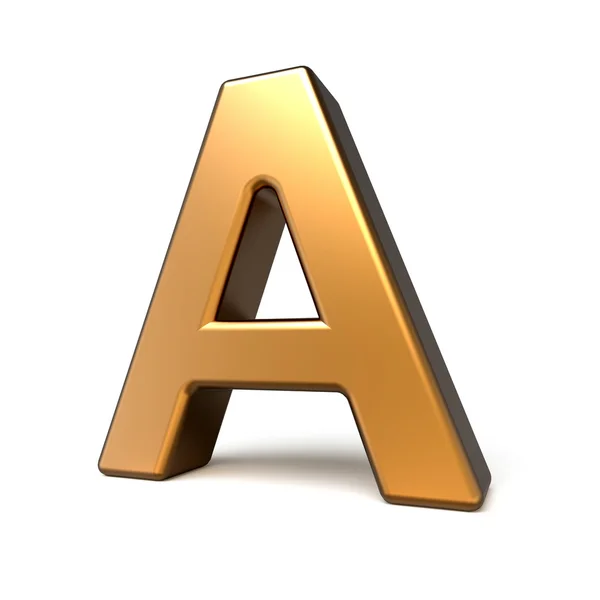 3d matte gold letter A — Stock Photo, Image