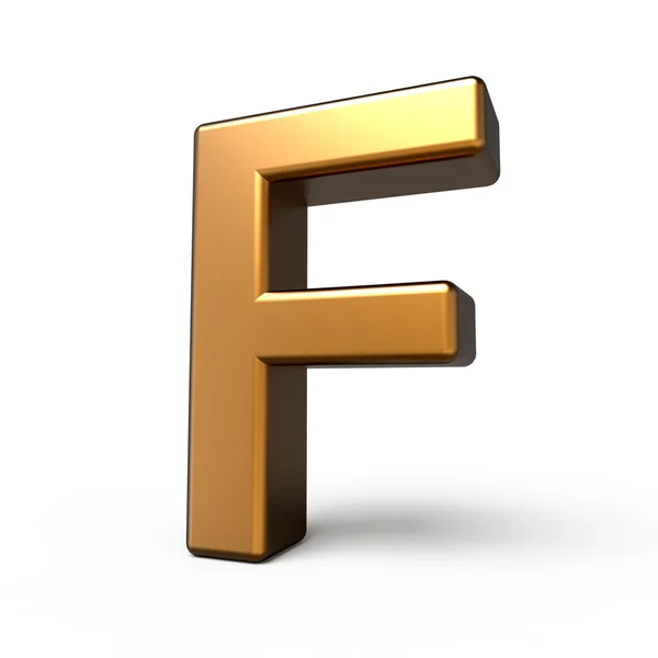 3d matte gold letter F — Zdjęcie stockowe