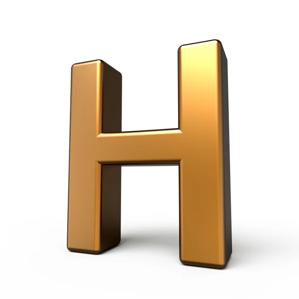 3d matte gold letter H — Stock Photo, Image