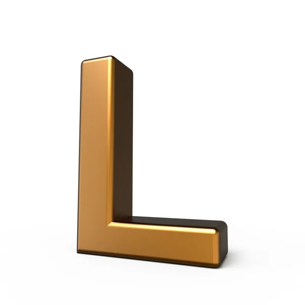 3d matte gold letter L — Stockfoto