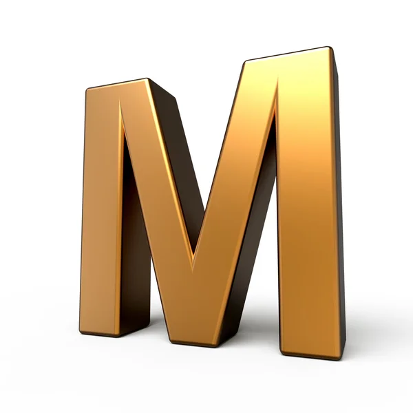 3D-mat goud letter M — Stockfoto