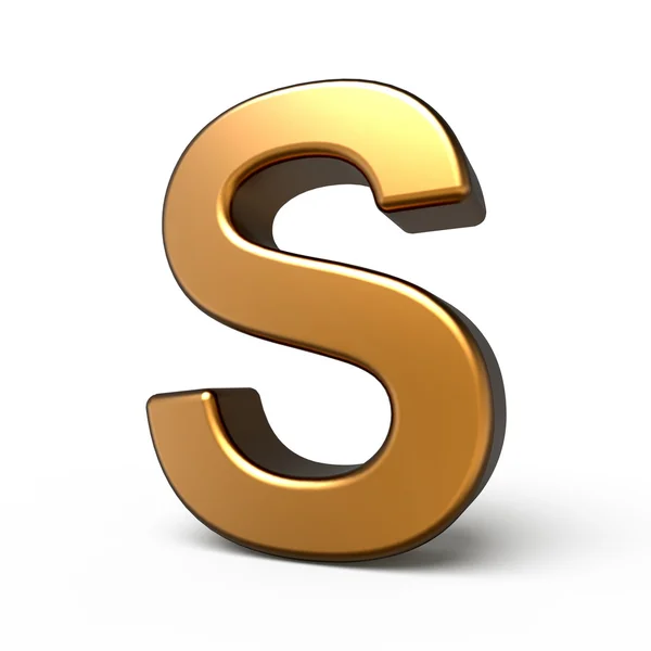 3d matte gold letter S — Stock Photo, Image