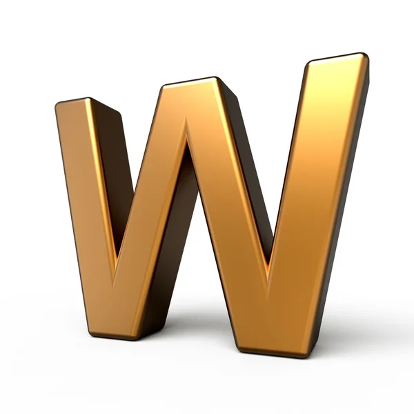 3D-mat gouden letter W — Stockfoto