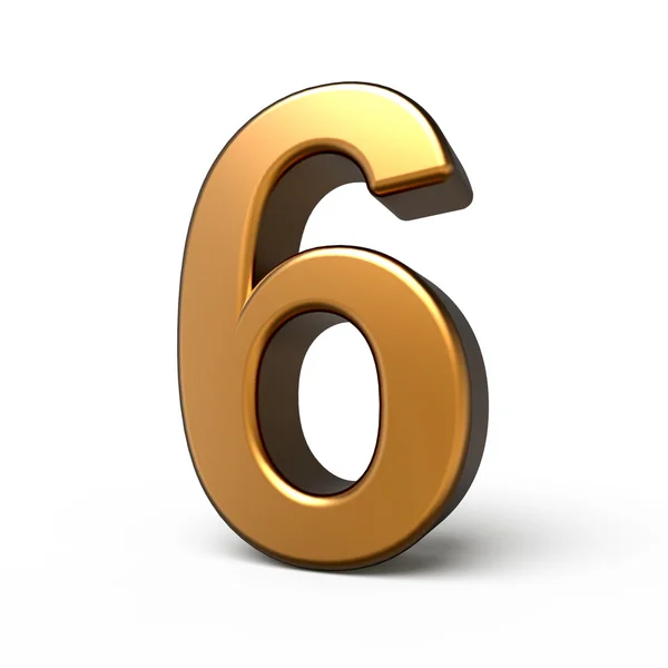 3d matte gold number 6 — Stock Photo, Image