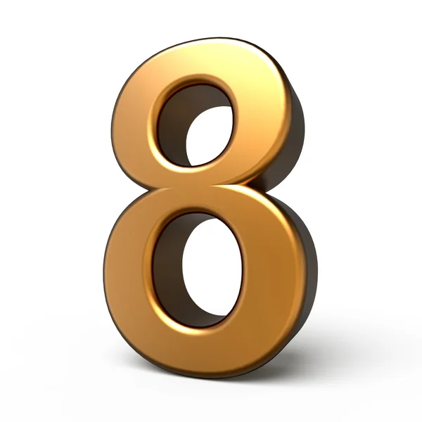 3d matte gold number 8 — Stock Photo, Image