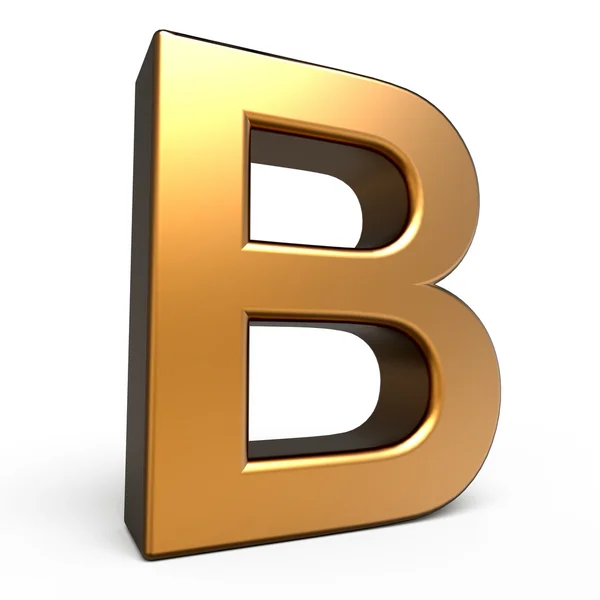 3d mattes Gold Buchstabe b — Stockfoto