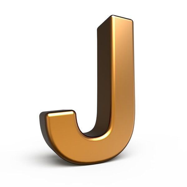 3d matte gold letter J