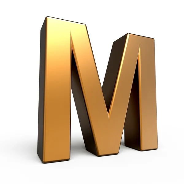 3D-mat goud letter M — Stockfoto