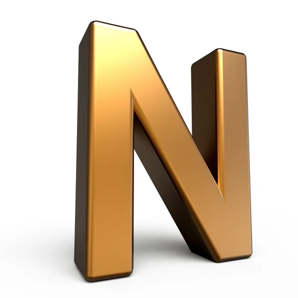 3d matte gold letter N — Stockfoto