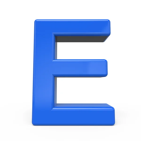 3d glossy blue letter E — Stockfoto