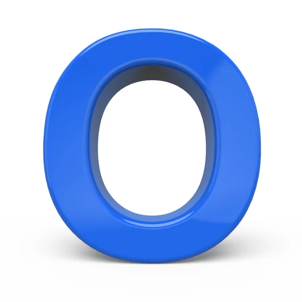 3D glansiga blå bokstaven O — Stockfoto