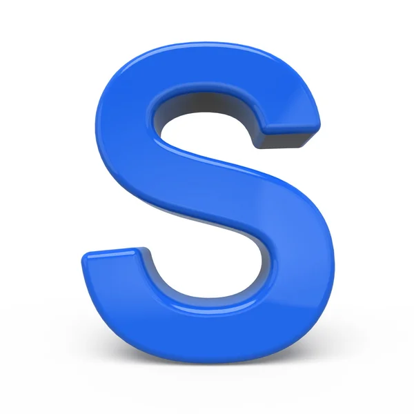 3d glossy blue letter S — Stock Photo, Image