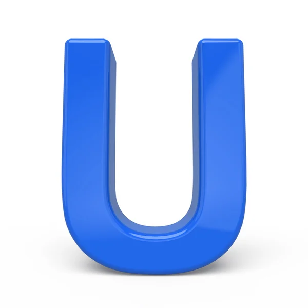 Блестящая синяя буква U — стоковое фото