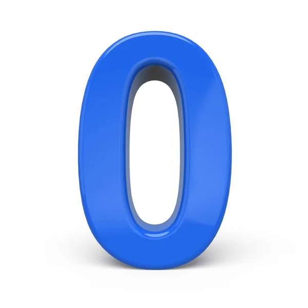3d glänzend blau Zahl 0 — Stockfoto