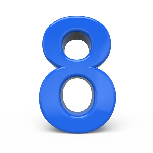 3d glossy blue number 8 — Stock Photo, Image