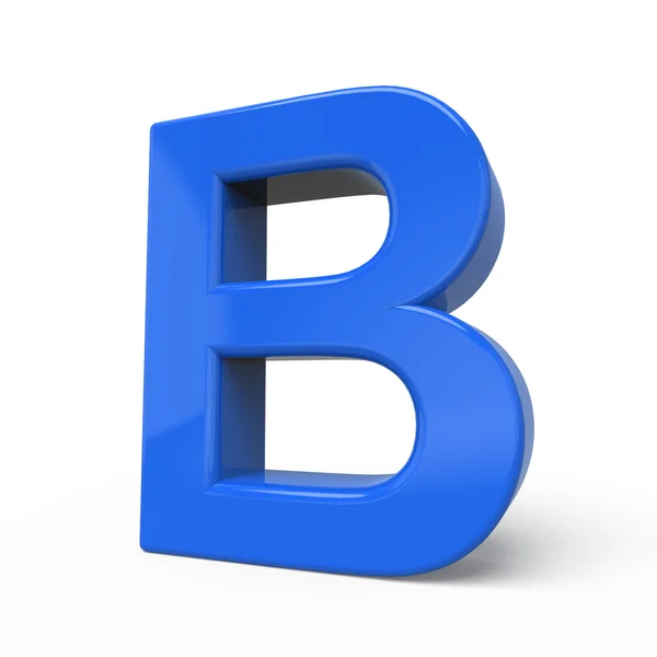 3d lettre bleu brillant B — Photo