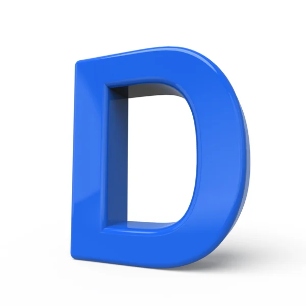 3d glossy blue letter D — Stock Photo, Image