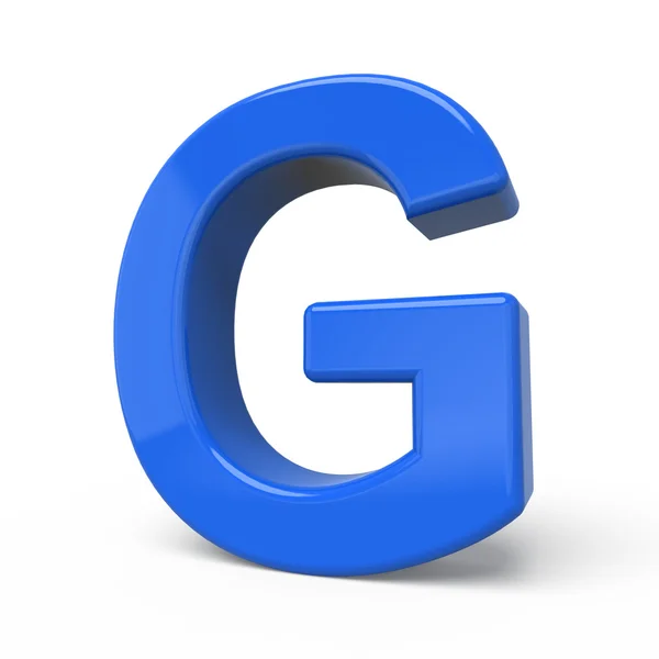 3d glossy blue letter G — Stock fotografie