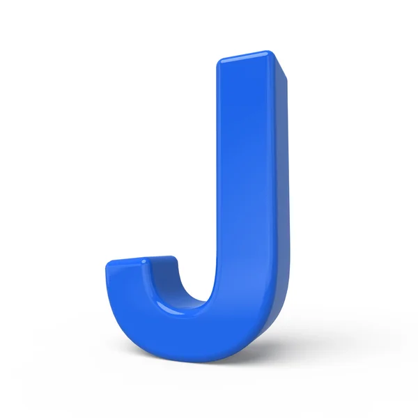 3d glossy blue letter J — Stock Photo, Image