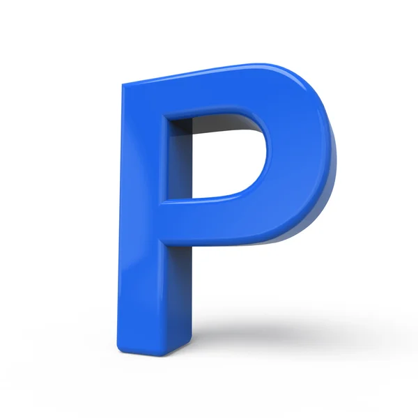 3d glossy blue letter P — Stock Photo, Image