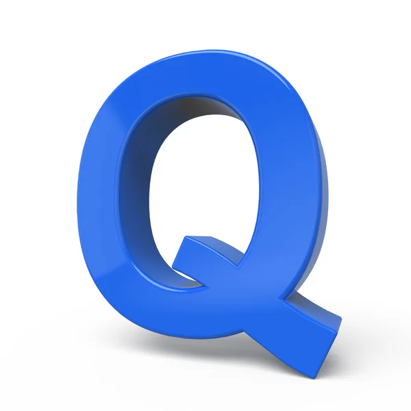 3d glossy blue letter Q — Stockfoto