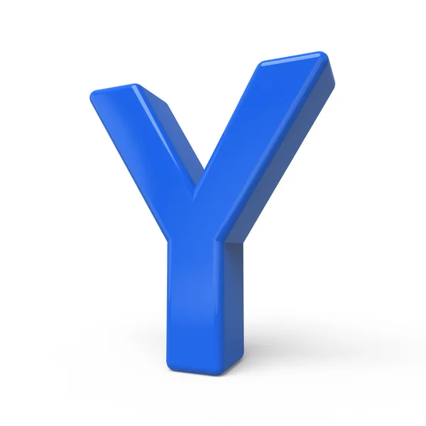 3d glossy blue letter Y — Stock Photo, Image