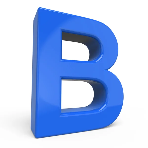 3d 有光泽的蓝色字母 B — 图库照片