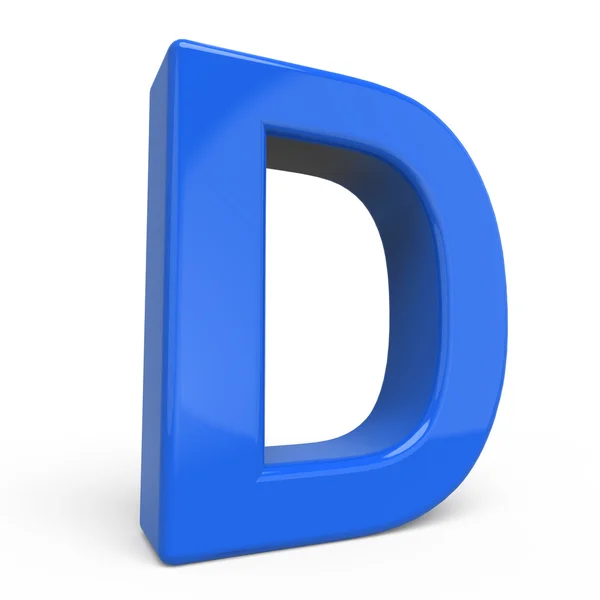 3d bleu brillant lettre D — Photo