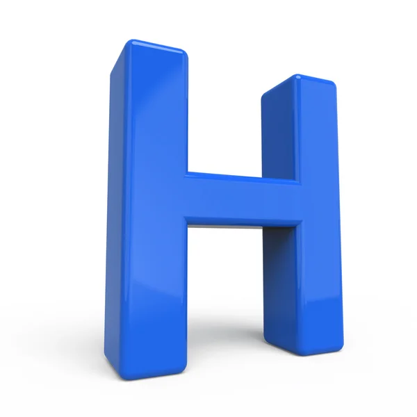 3d glossy blue letter H — Stockfoto