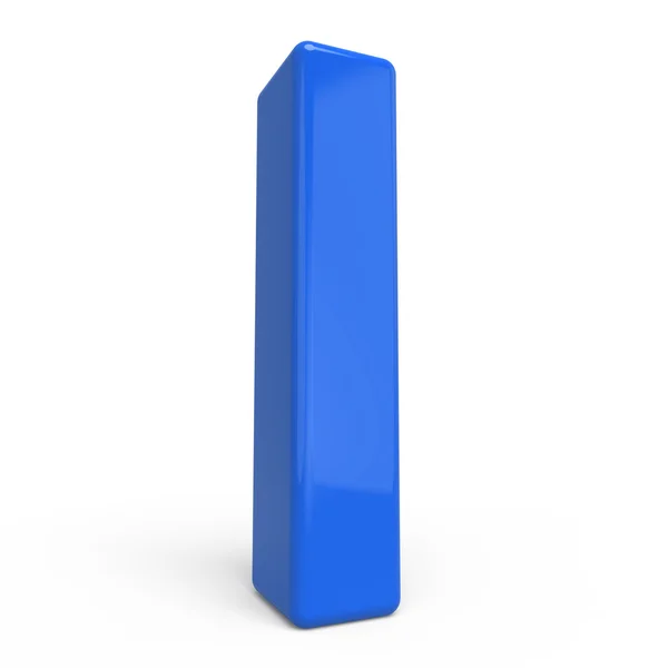 3d glänzend blauer Buchstabe i — Stockfoto