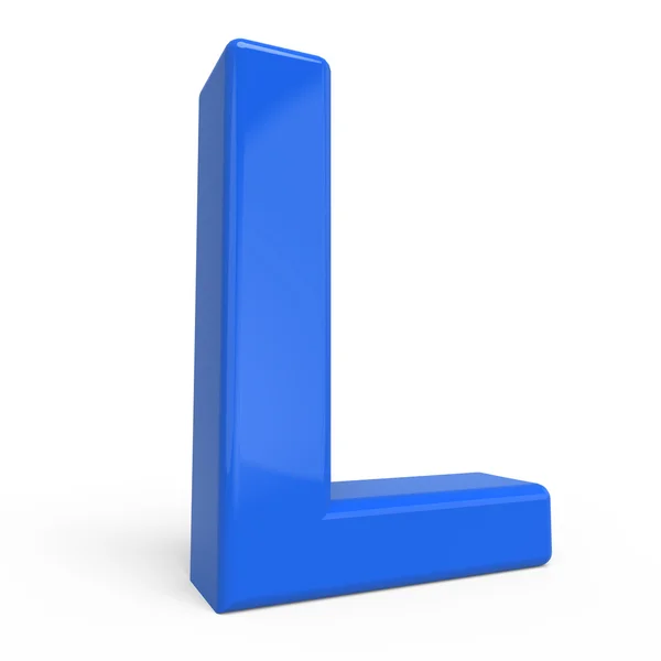 3D glansiga blå bokstaven L — Stockfoto