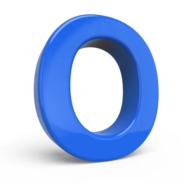 3d glossy blue letter O — Stock Photo, Image