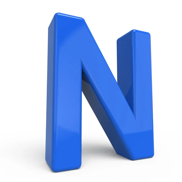 3D-glanzende blauwe letter N — Stockfoto