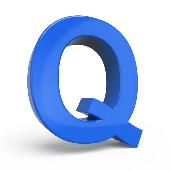 3d glossy blue letter Q — Stockfoto