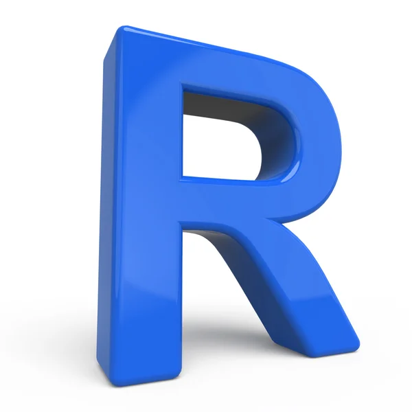 3d 光泽蓝色字母 R — 图库照片